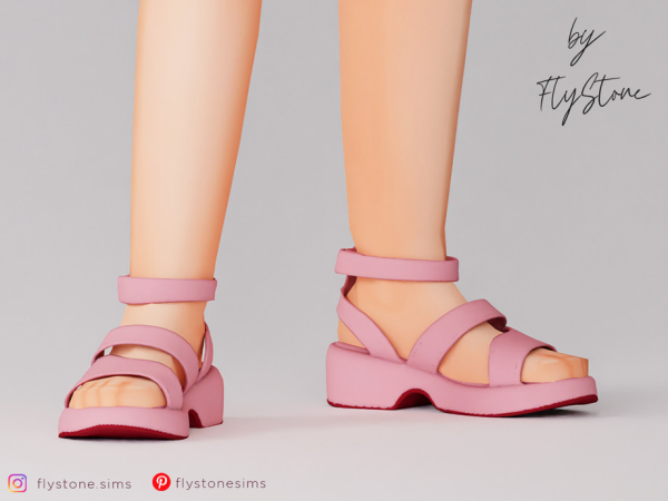 Mix Child Platform Strap Sandals by FlyStone - The Sims 4 Custom Content