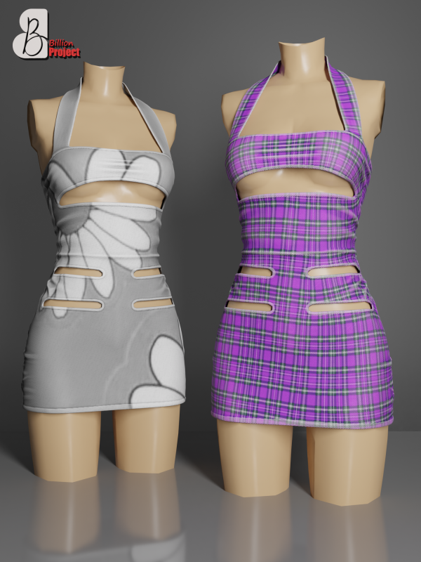 Alpha BillionProject Adrea Mini Dress by billion_project666 - The Sims 4 Custom Content