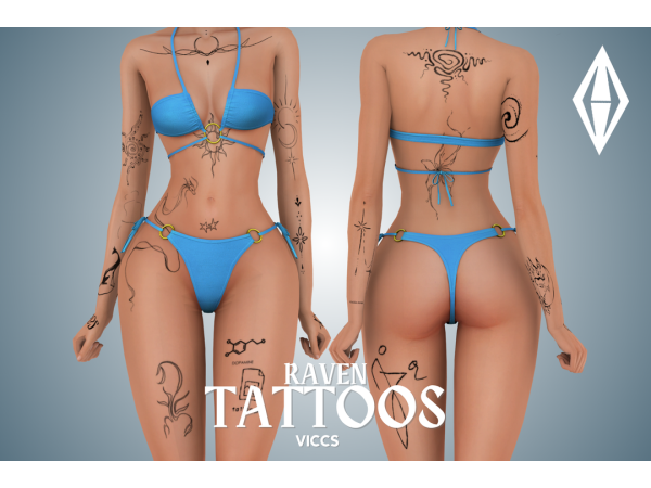 Alpha VICCS_ RAVEN TATTOOS (TEEN ELDER) - The Sims 4 Custom Content