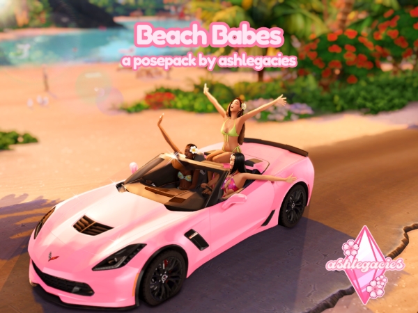 Mix Beach Babes Posepack - The Sims 4 Custom Content
