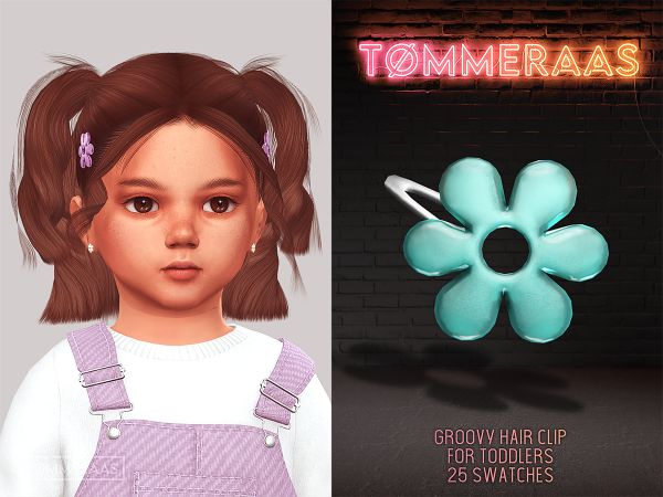 Alpha TØMMERAAS Groovy Hair Clips for Toddlers - The Sims 4 Custom Content