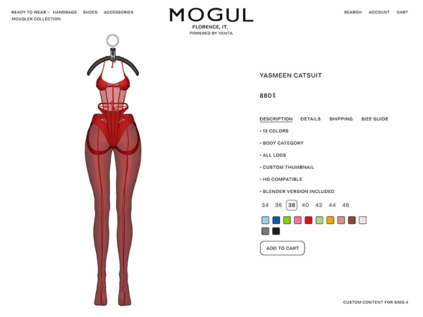Alpha MOGUL Yasmeen Catsuit (Patreon Exclusive) by VentaStudio - The Sims 4 Custom Content