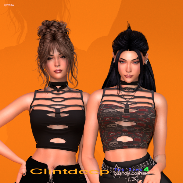 Alpha Clintdeep Alliana Crop Top by clintdeep - The Sims 4 Custom Content