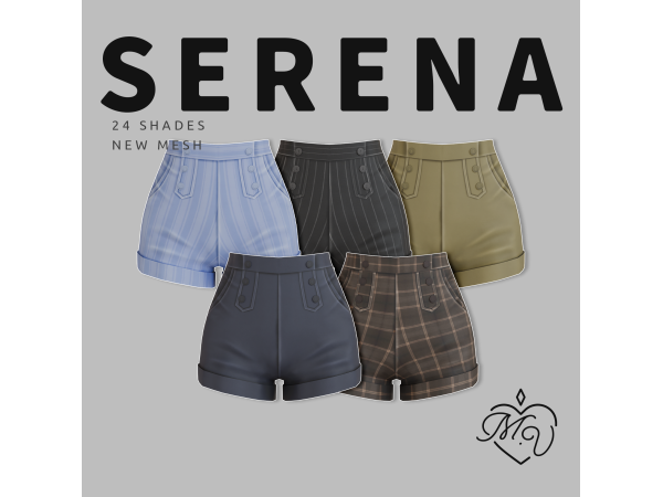 Maxis Match Serena Shorts by MissValentine - The Sims 4 Custom Content