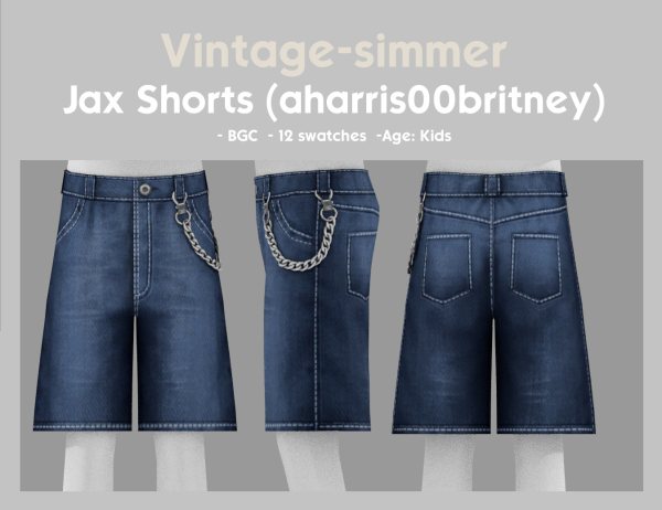Maxis Match Maxis Match AxA shorts conversion for kids simmer by simsfinds - The Sims 4 Custom Content