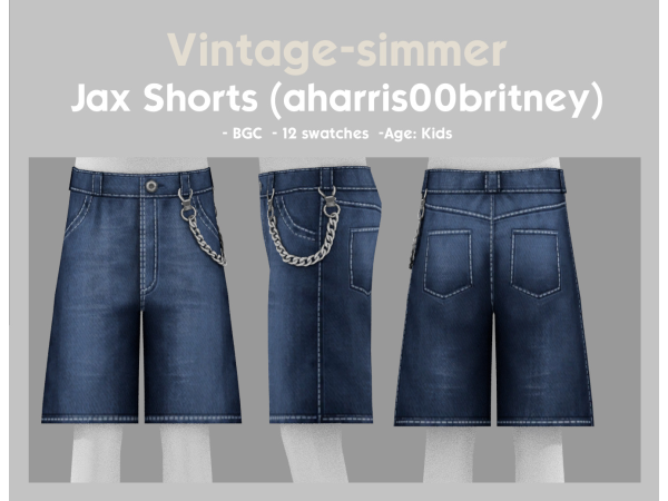 Maxis Match AxA shorts conversion for kids by vintage-simmer