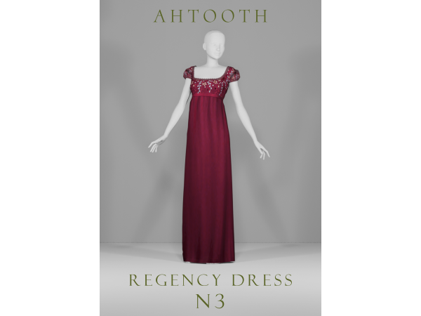 Maxis Match REGENCY DRESS N3 by ahTooth - The Sims 4 Custom Content