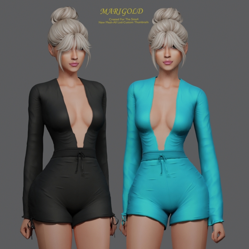 Alpha MARIGOLDTS4_VALERIA OUTFIT by marigoldsims - The Sims 4 Custom Content
