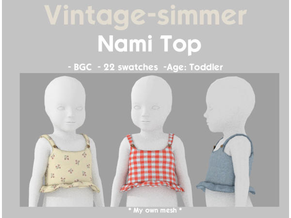 Alpha Nami Top simmer by vintage - The Sims 4 Custom Content