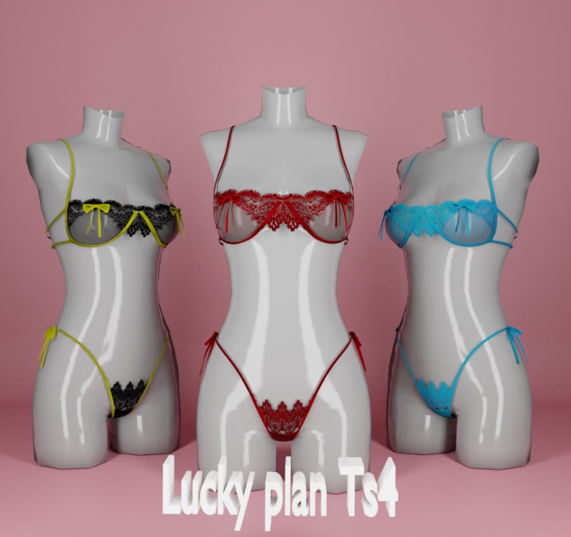 Alpha Lucky plan _Hana Himesaki lingerie by lucky-plan-ts4 - The Sims 4 Custom Content