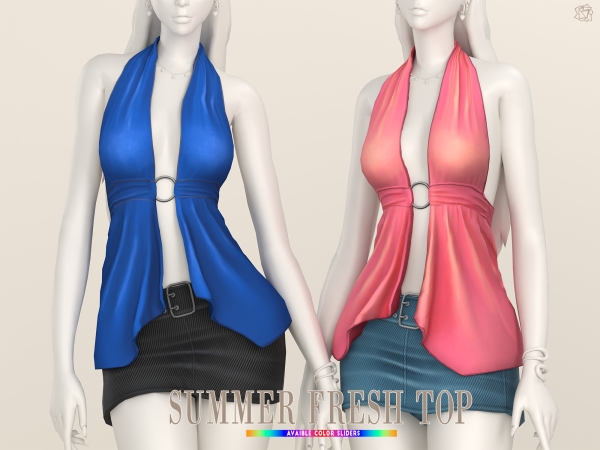 Mix Summer Fresh Top bluerose by bluerose-sims - The Sims 4 Custom Content