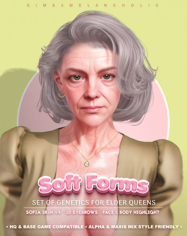 Alpha SOFT FORMS V4 set of genetics for elder queens by simsfinds - The Sims 4 Custom Content