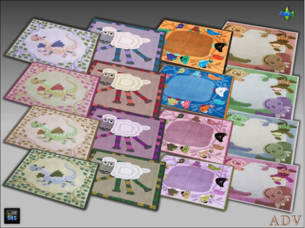 Alpha Nursery rugs - The Sims 4 Custom Content