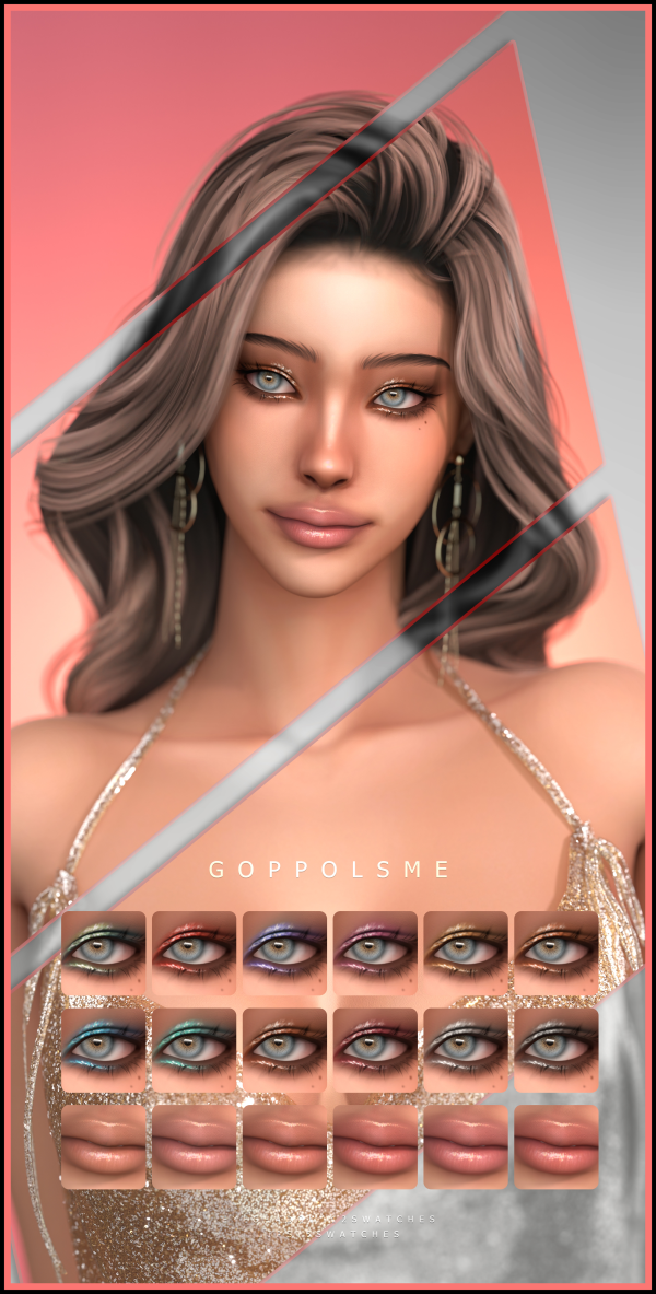 Alpha GPME GOLD MAKEUP SET CC123 by simsfinds - The Sims 4 Custom Content
