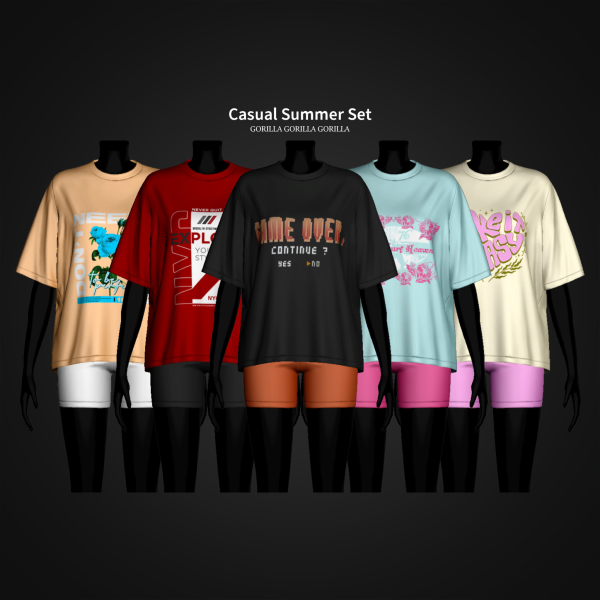 Alpha Casual Summer Set by simsfinds - The Sims 4 Custom Content