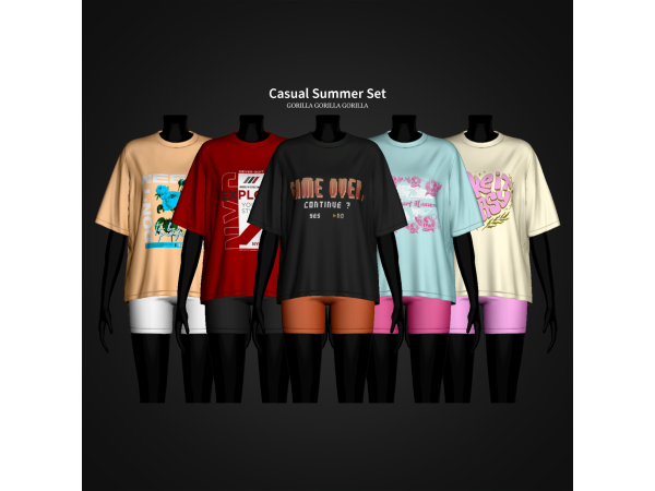 Alpha Casual Summer Set by gorillax3 - The Sims 4 Custom Content