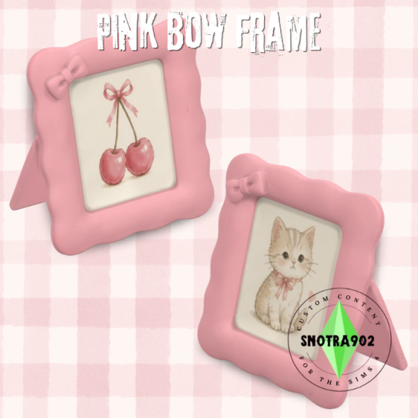 Mix Pink Bow Frame [2] by simsfinds - The Sims 4 Custom Content