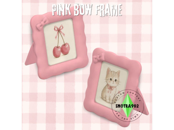 Mix Pink Bow Frame [2] by Snotra902 - The Sims 4 Custom Content