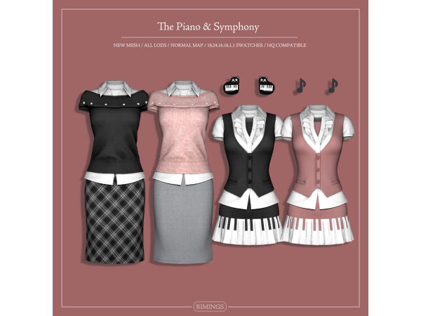 Alpha [RIMINGS] The Piano Symphony - The Sims 4 Custom Content