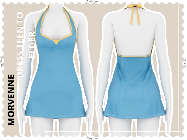 Alpha Morvenne Dress Teen to Elder - The Sims 4 Custom Content