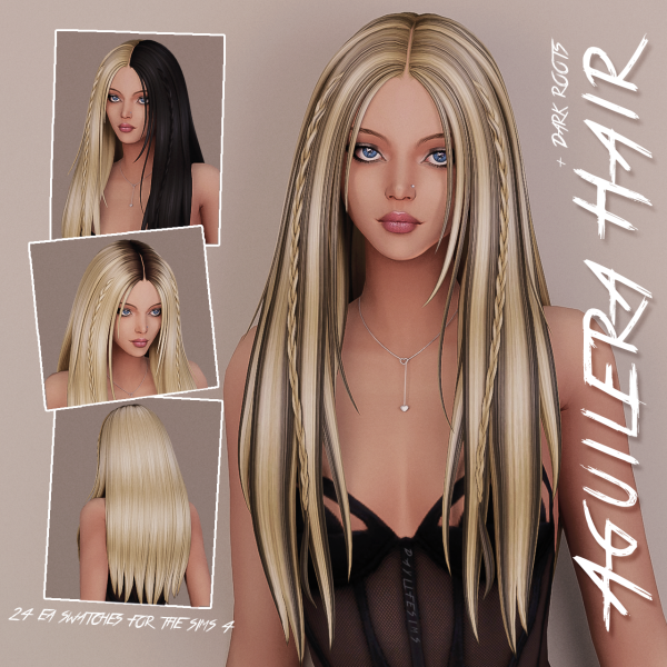 Maxis Match AGUILERA HAIR by simsfinds - The Sims 4 Custom Content