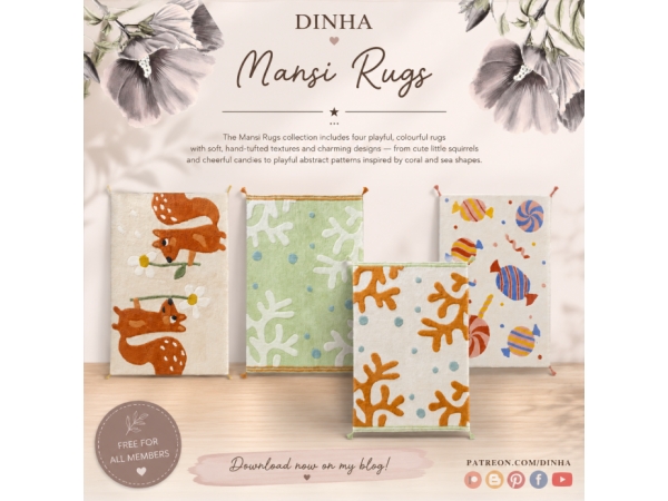 Alpha Mansi Rugs - The Sims 4 Custom Content