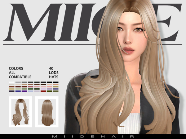 Maxis Match MIIOE straight hair by MIIOE - The Sims 4 Custom Content