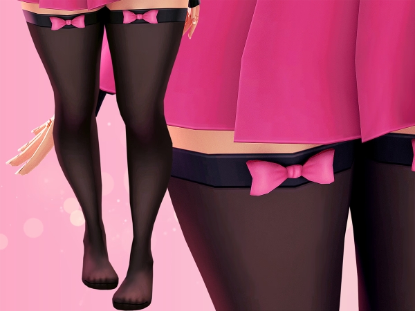Alpha Suzu Ribbon Stockings - The Sims 4 Custom Content