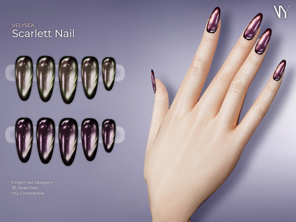 Alpha VELYSEA Scarlett Nail by VELYSEA - The Sims 4 Custom Content