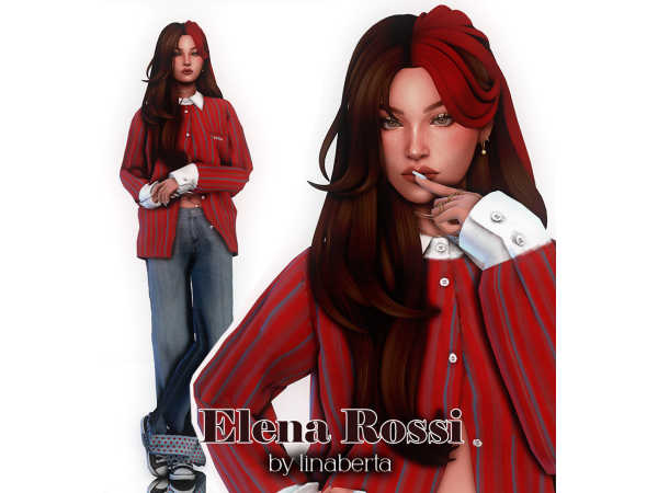 Maxis Match Elena Rossi by linabertasims - The Sims 4 Custom Content