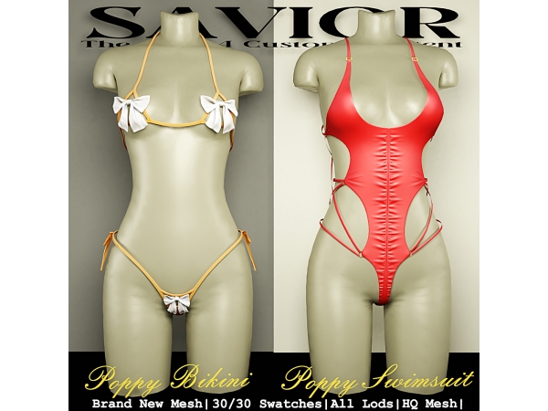 Alpha Svr_Poppy Caela Bikini Swimsuit Outfit - The Sims 4 Custom Content