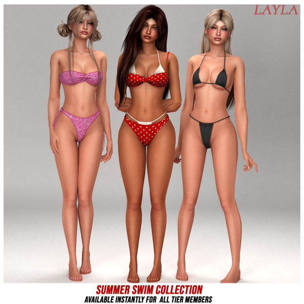 Alpha patreon Summer Swim Collection by layla - The Sims 4 Custom Content