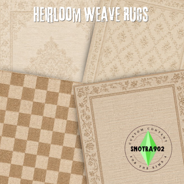 Alpha Heirloom Weave Rugs by simsfinds - The Sims 4 Custom Content