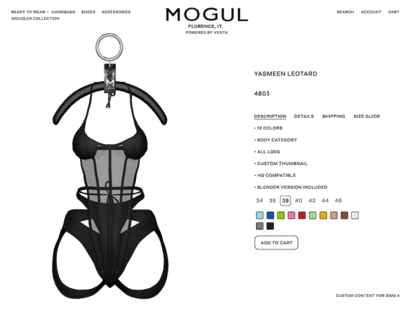 Alpha MOGUL Yasmeen Leotard (Patreon Exclusive) by VentaStudio - The Sims 4 Custom Content