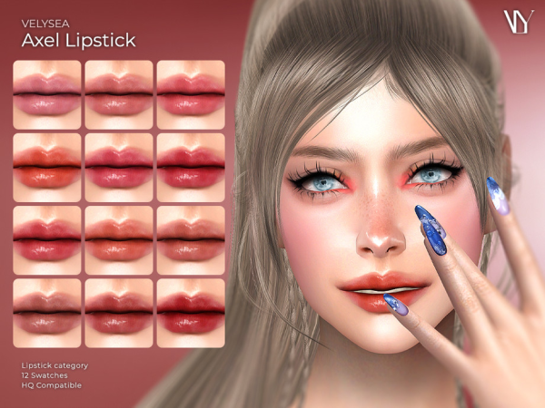 Alpha VELYSEA Axel Lipstick by VELYSEA - The Sims 4 Custom Content