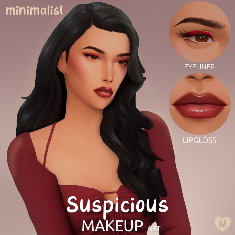 Maxis Match Minimalist Suspicious Makeup Set Maxis Match by fifthscreations - The Sims 4 Custom Content
