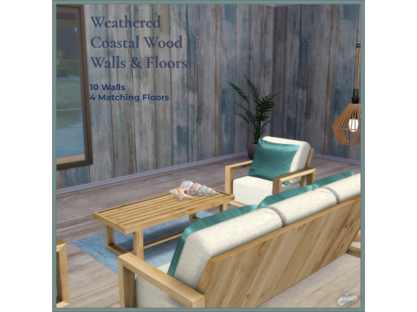 Maxis Match July Weathered Coastal Wood Collection - The Sims 4 Custom Content