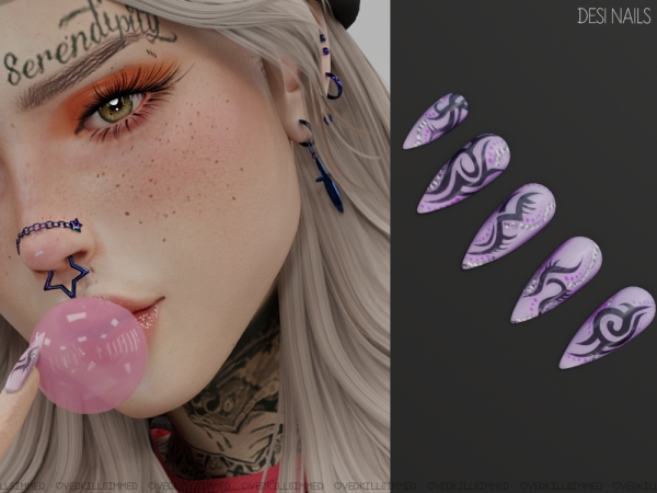 Alpha Desi nails - The Sims 4 Custom Content