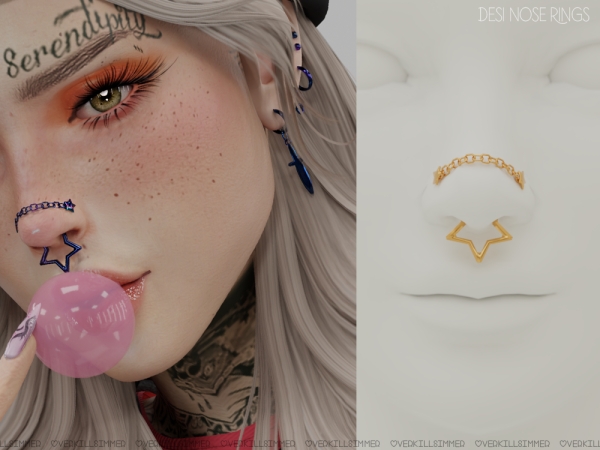 Alpha Desi nose rings by overkillsimmer - The Sims 4 Custom Content