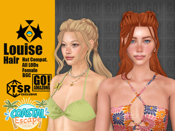 Maxis Match Louise Hair - The Sims 4 Custom Content