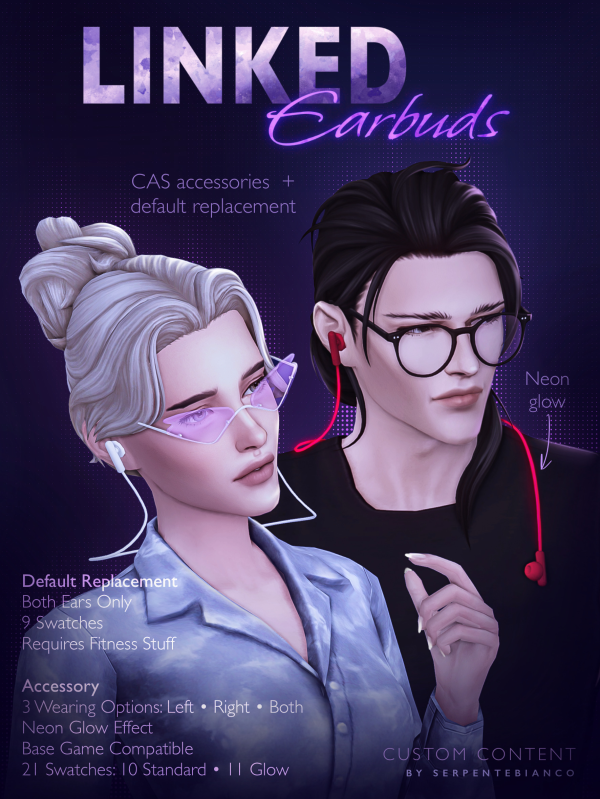 Maxis Match LINKED EARBUDS by simsfinds - The Sims 4 Custom Content