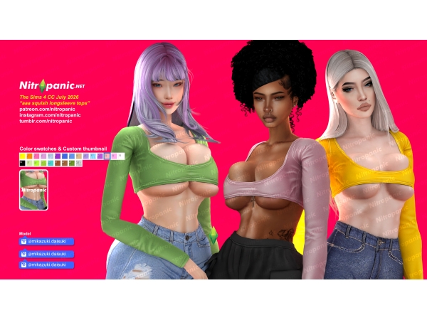 Alpha Nitropanic_Aaa Squish Tops LongSleeve - The Sims 4 Custom Content
