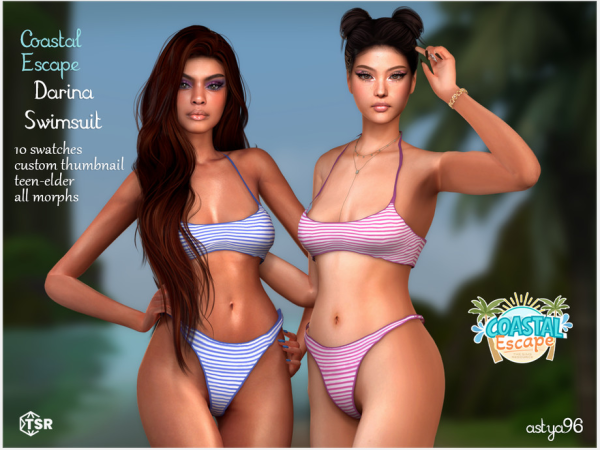 Alpha Coastal Escape Darina Swimsuit by astya96cc - The Sims 4 Custom Content