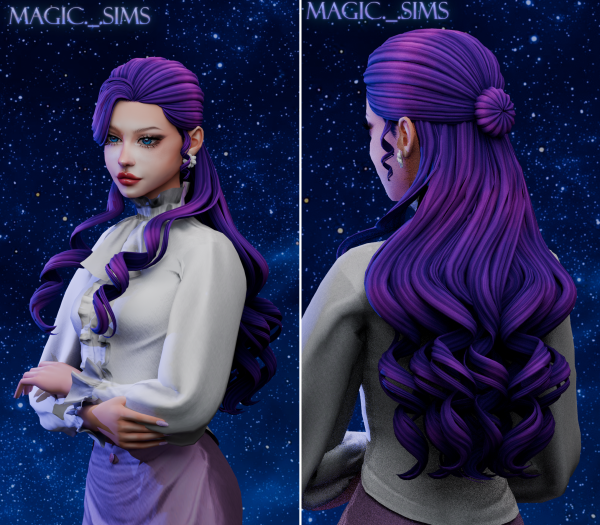 Maxis Match Carmellia hair Magic_sims by simsfinds - The Sims 4 Custom Content