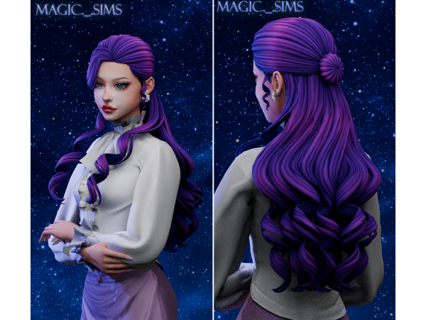 Maxis Match Carmellia hair Magic_sims - The Sims 4 Custom Content