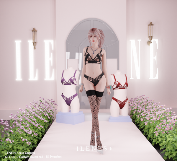 Alpha ILN Reiko Lingerie by ilenes4 - The Sims 4 Custom Content