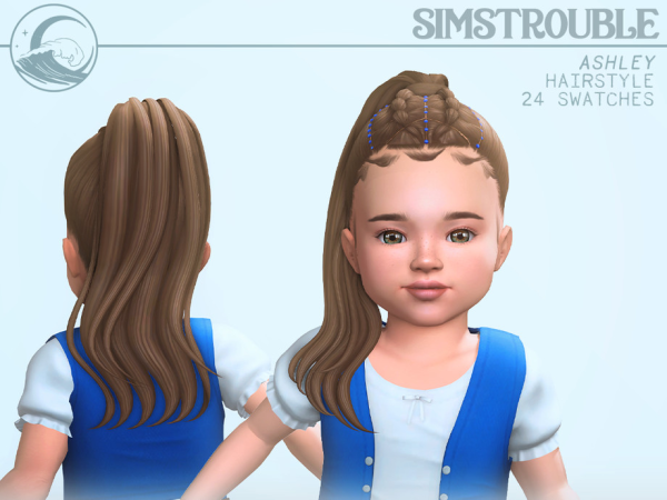 Maxis Match Ashley Hairstyle Toddler Conversion by simstrouble - The Sims 4 Custom Content