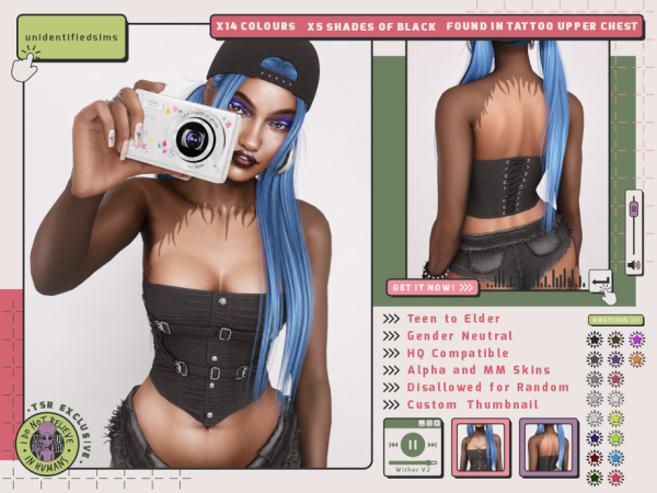 Mix Wither V2 Tattoo - The Sims 4 Custom Content