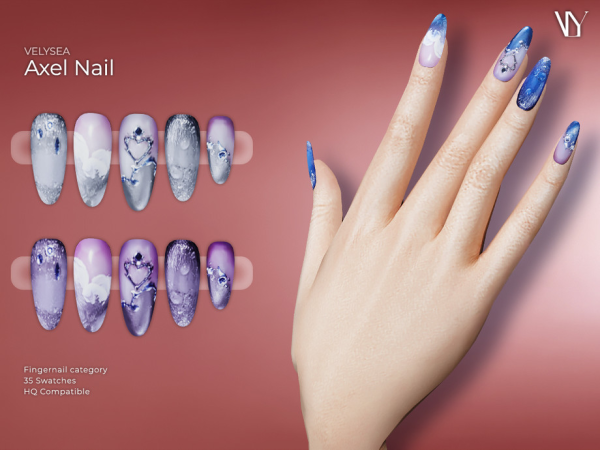 Alpha VELYSEA Axel Nail by VELYSEA - The Sims 4 Custom Content