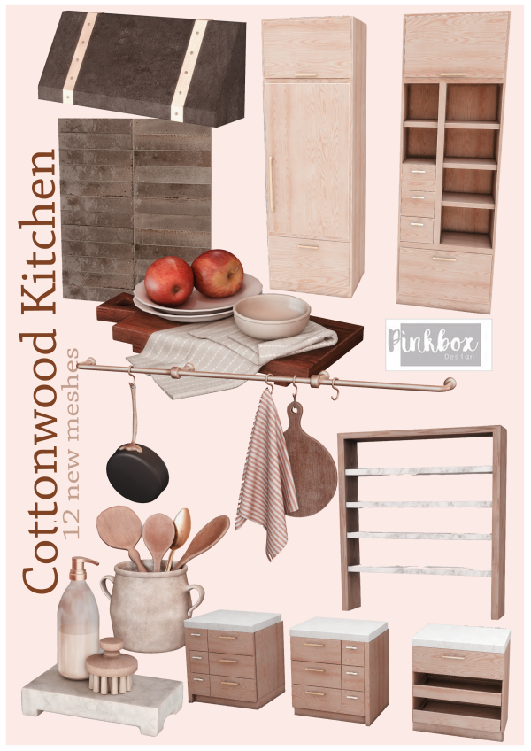 Alpha Cottonwood Kitchen by simsfinds - The Sims 4 Custom Content